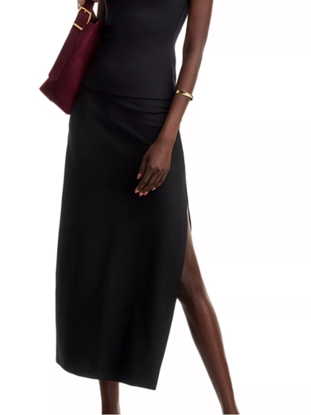 NWT Leset Rio Side Slit Skirt Black Size S